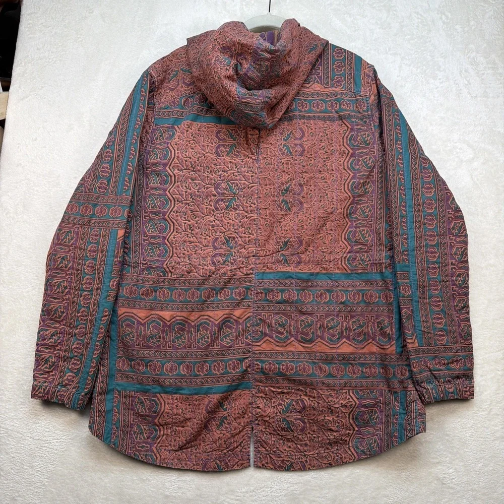 Gramicci Hooded Jacket Women's Large Tribal Boho Festival Tapestry Coat - Picture 13 of 14
